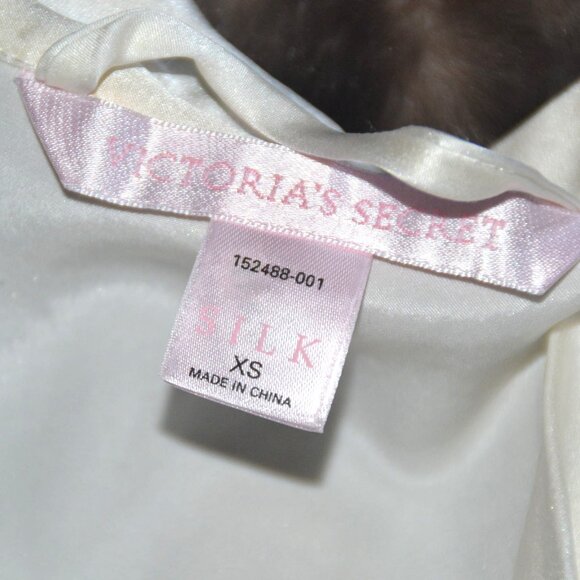 Rare Vintage 2005 Victoria’s Secret 100% Silk Robe IVORY XS SMALL Full Length - Picture 4 of 11
